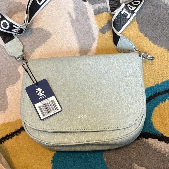 IZOD Light Green Crossbody Bag with Black Strap - Picture 2 of 7